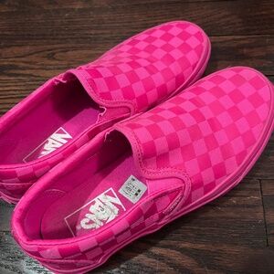 Vans Pink on pink Checkered Slip-On Sneakers